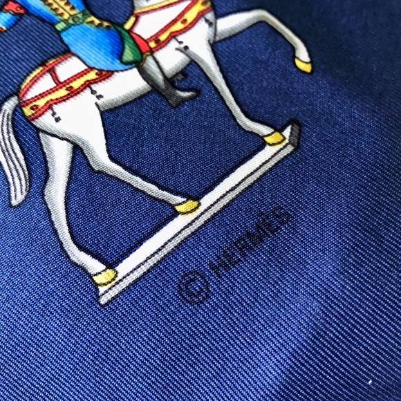 Vintage Authentic Hermès Silk Scarf 90cm Les Artificiers - Picture 9 of 10